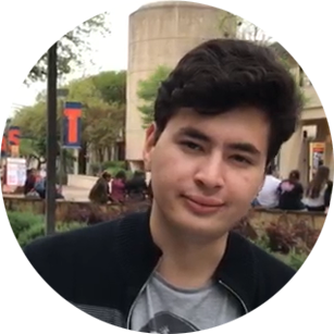 Iskander sitting at the UTSA main campus