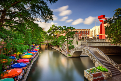 Aerial view of the San Antonio Riverwalk