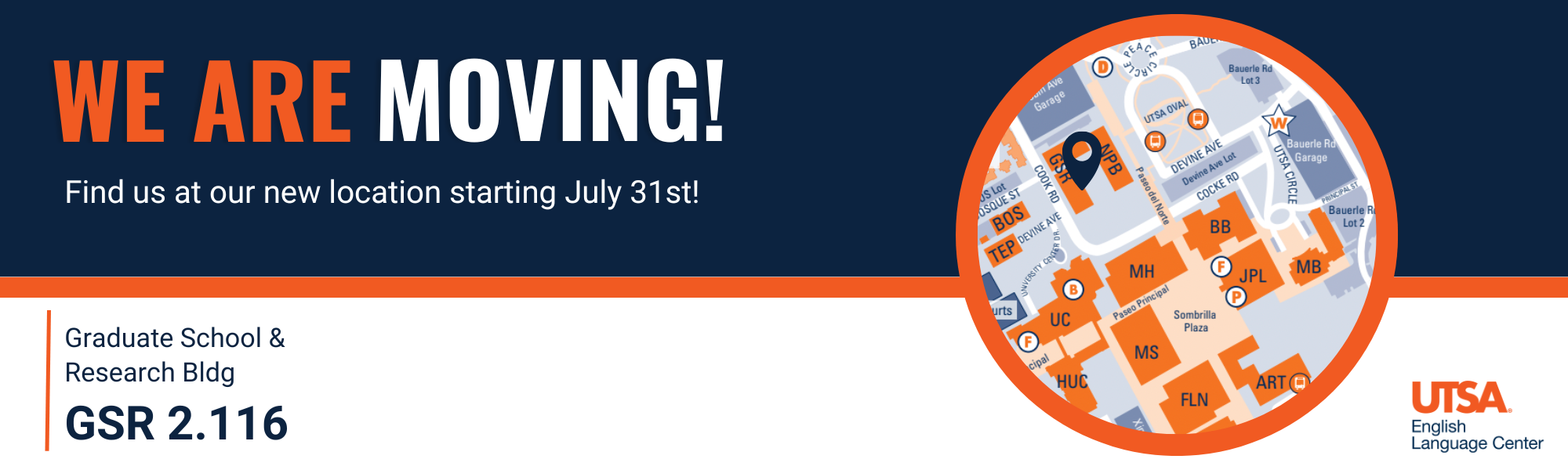 Our office is moving to GSR 2.116 starting July 31st!