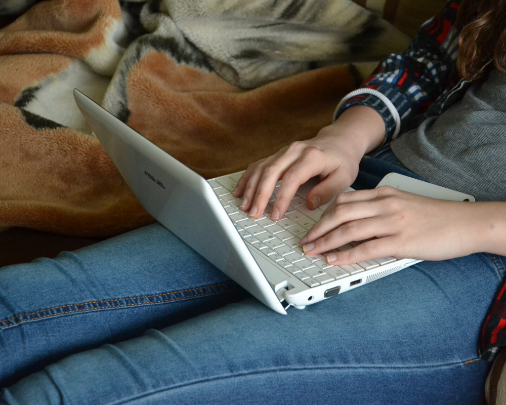 Person using a laptop